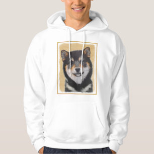 Shiba Inu (Black and Tan) Painting - Dog Art Hoodie