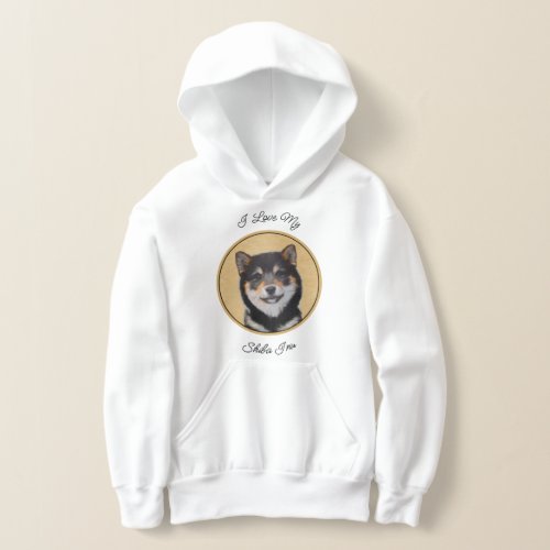 Shiba Inu Black and Tan Painting _ Dog Art Hoodie