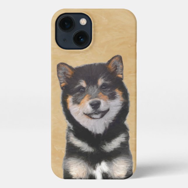 Shiba Inu (Black and Tan) Painting - Dog Art iPhone Case (Back)