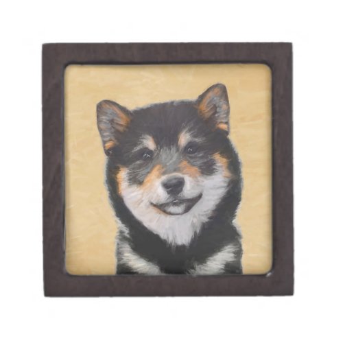 Shiba Inu Black and Tan Painting _ Dog Art Jewelry Box