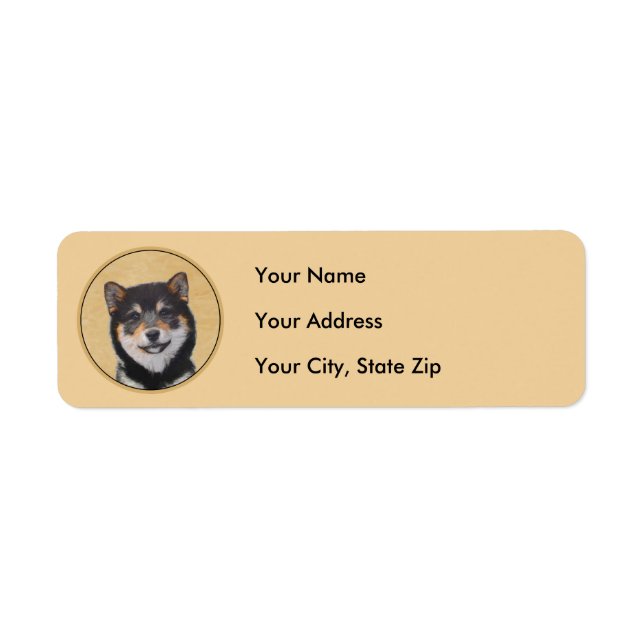 Shiba Inu (Black and Tan) Painting - Dog Art Label (Front)