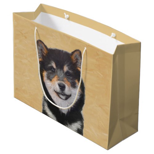Shiba Inu Black and Tan Painting _ Dog Art Large Gift Bag