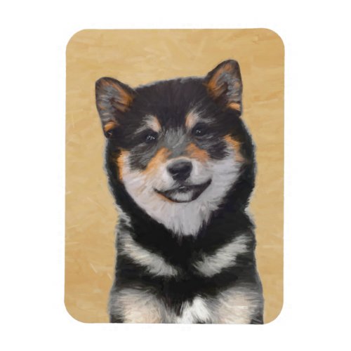 Shiba Inu Black and Tan Painting _ Dog Art Magnet