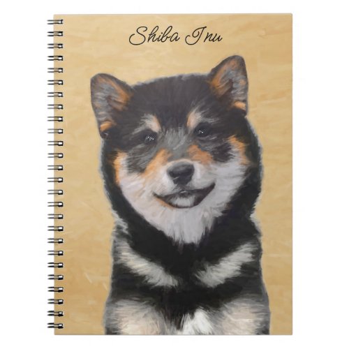 Shiba Inu Black and Tan Painting _ Dog Art Notebook
