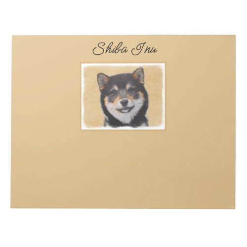 Shiba Inu Black and Tan Painting _ Dog Art Notep Notepad