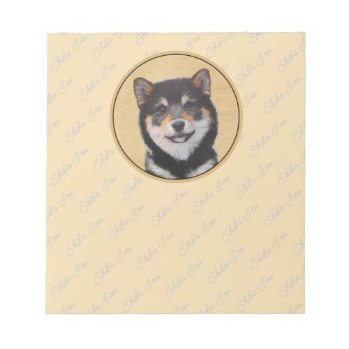 Shiba Inu Black and Tan Painting _ Dog Art Notepad