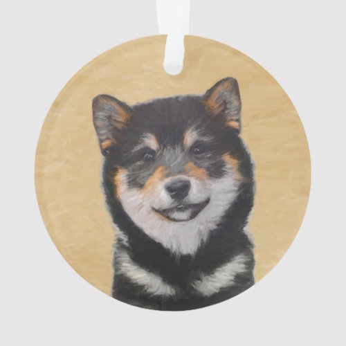 Shiba Inu Black and Tan Painting _ Dog Art Ornament
