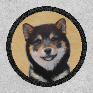 Shiba Inu (Black and Tan) Painting - Dog Art Patch