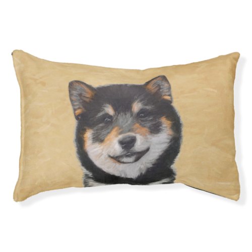 Shiba Inu Black and Tan Painting _ Dog Art Pet Bed