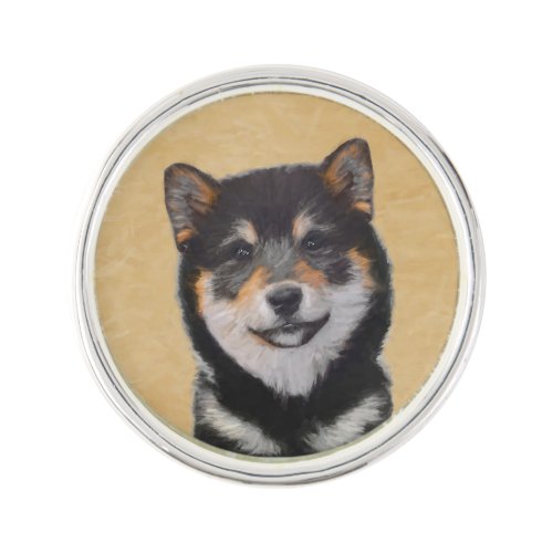 Shiba Inu Black and Tan Painting _ Dog Art Pin