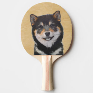 Shiba Inu (Black and Tan) Painting - Dog Art Ping Pong Paddle