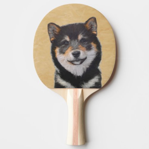 Shiba Inu Black and Tan Painting _ Dog Art Ping Pong Paddle