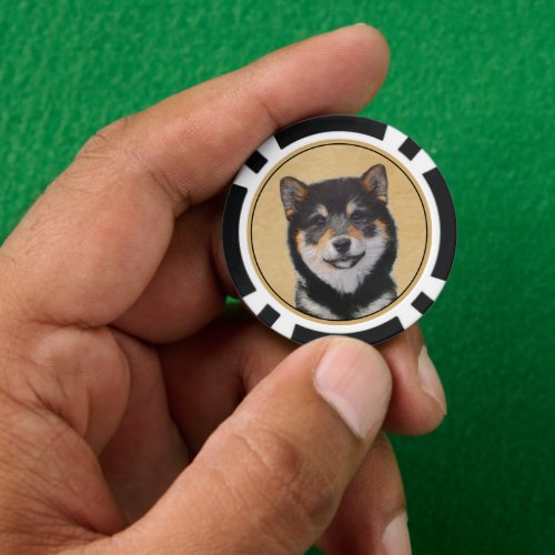 Shiba Inu Black and Tan Painting _ Dog Art Poker Chips