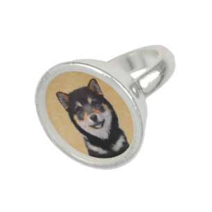 Shiba Inu (Black and Tan) Painting - Dog Art Ring