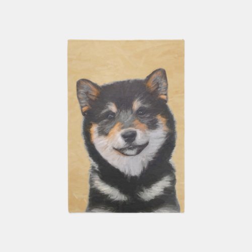 Shiba Inu Black and Tan Painting _ Dog Art Rug