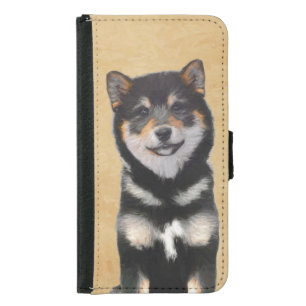 Shiba Inu (Black and Tan) Painting - Dog Art Samsung Galaxy S5 Wallet Case