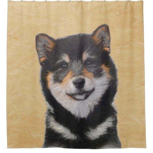 Shiba Inu Black and Tan Painting _ Dog Art Shower Curtain