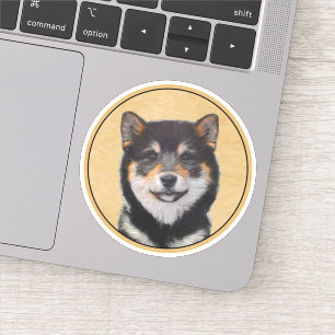 Shiba Inu (Black and Tan) Painting - Dog Art Sticker