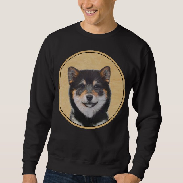 Shiba Inu (Black and Tan) Painting - Dog Art Sweatshirt (Front)