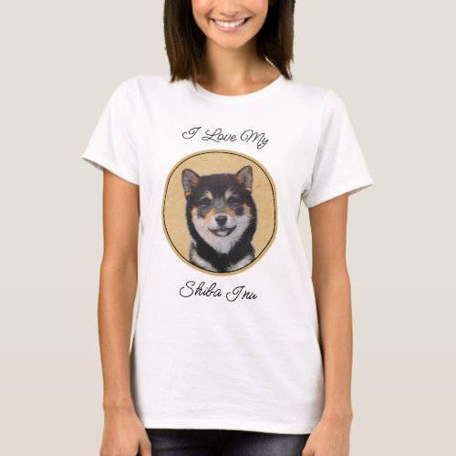 Shiba Inu Black and Tan Painting _ Dog Art T_Shirt