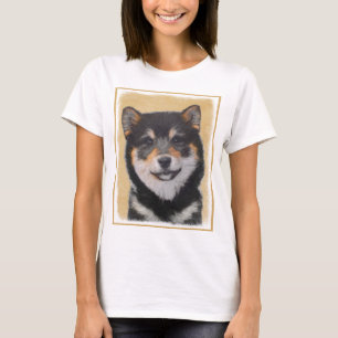 Shiba Inu (Black and Tan) Painting - Dog Art T-Shirt