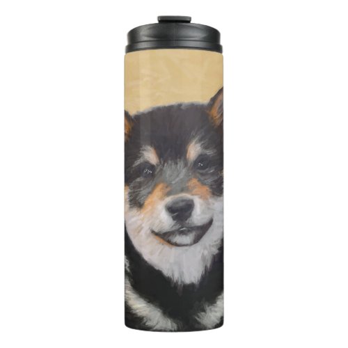 Shiba Inu Black and Tan Painting _ Dog Art Thermal Tumbler