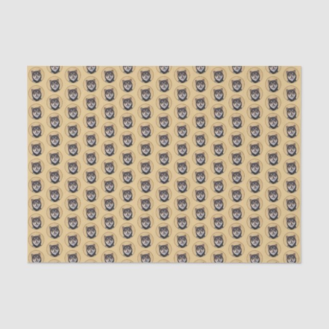 Shiba Inu (Black and Tan) Painting - Dog Art Tissue Paper (Front)