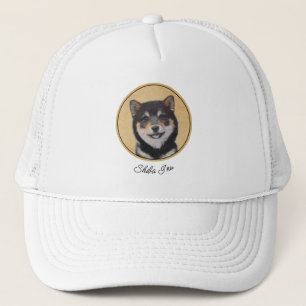 Shiba Inu (Black and Tan) Painting - Dog Art Trucker Hat