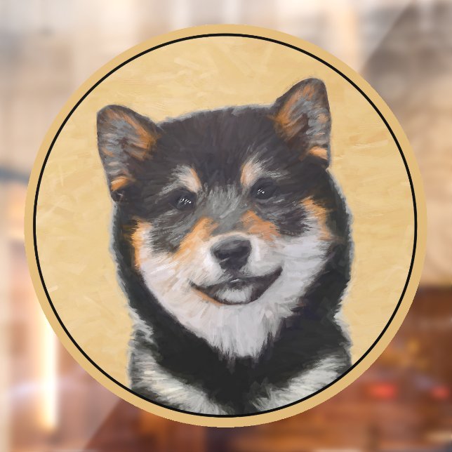 Shiba Inu (Black and Tan) Painting - Dog Art Window Cling (Sheet 2)