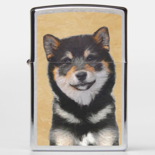 Shiba Inu Black and Tan Painting _ Dog Art Zippo Lighter
