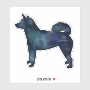 Shiba Inu Black Watercolor Silhouette Sticker