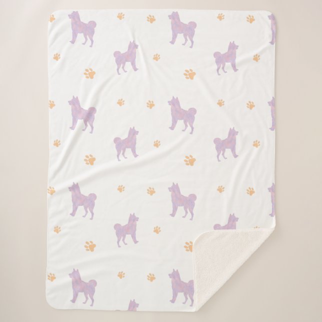 Shiba Inu Blanket – Minimal Lavender Gift  (Front)