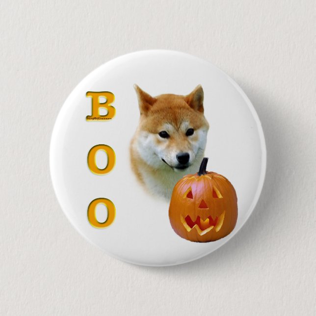 Shiba Inu Boo Button (Front)