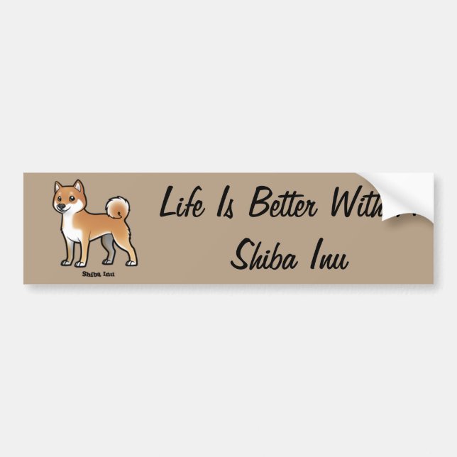 shiba inu bumper sticker (Front)