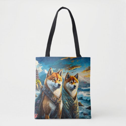 Shiba Inu By The Shore Design By Rich AMeN Gill Tote Bag