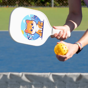 shiba inu cartoon carbon fiber pickleball paddle 