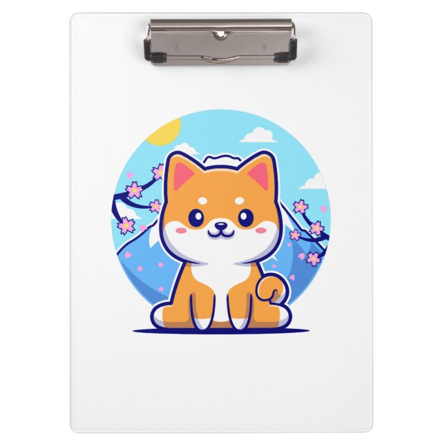 shiba inu cartoon clipboard (Front)