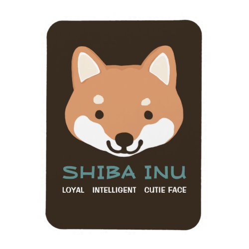 Shiba Inu Cartoon Dog with Custom Text Magnet