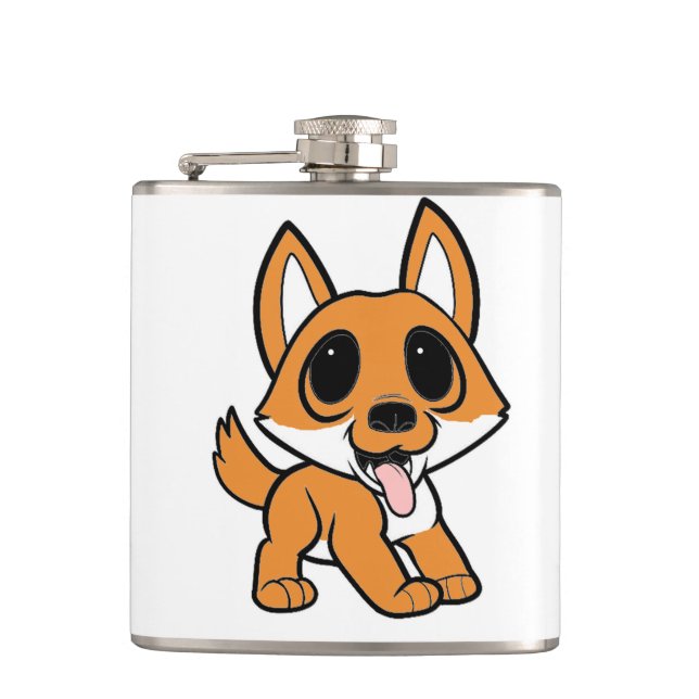 shiba inu cartoon flask (Front)