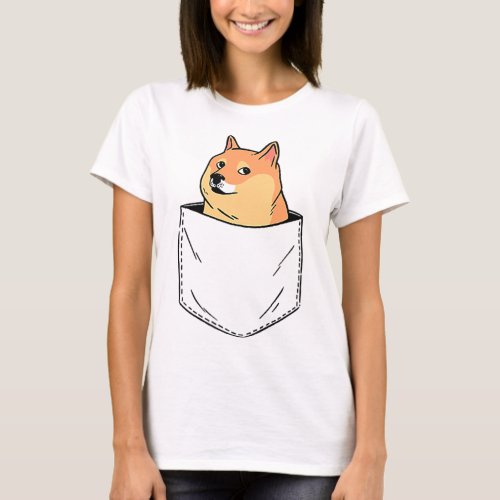 Shiba Inu Chest Pocket Japanese Dog Kawaii Plush3 T_Shirt