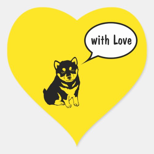 Shiba Inu Chinese Dog Year 2018 Heart Sticker