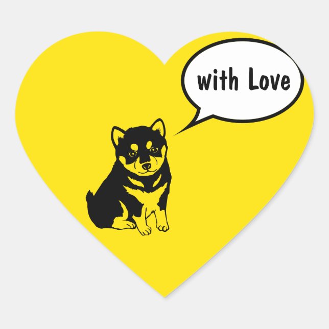Shiba Inu Chinese Dog Year 2018 Heart Sticker (Front)