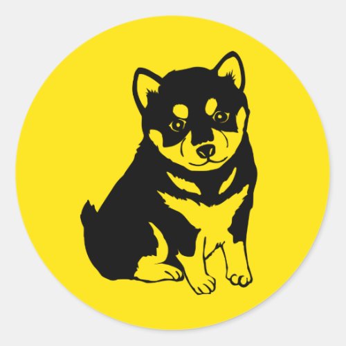 Shiba Inu Chinese Dog Year Birthday Round Sticker