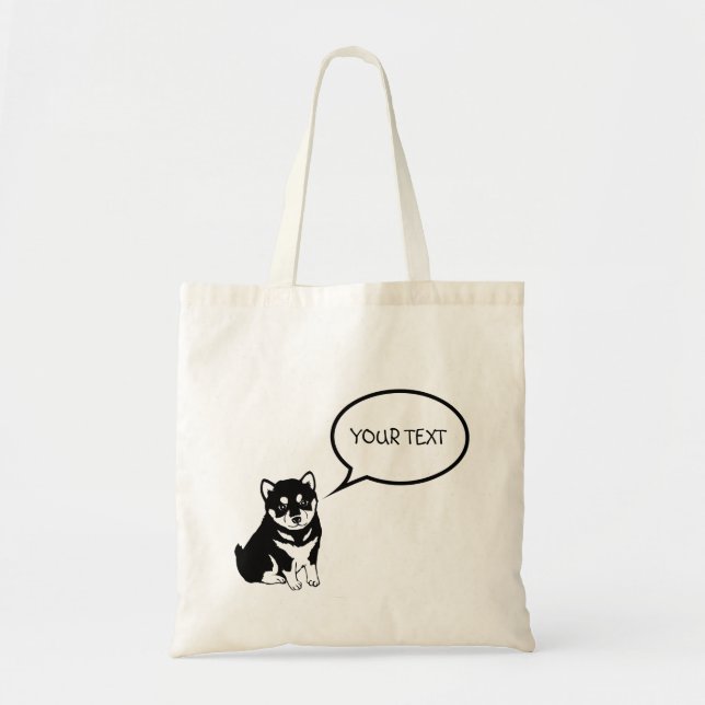 Shiba Inu Chinese Dog Year Speech Bubble Tote Bag (Front)