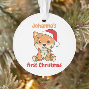 Shiba Inu Christmas Babys first Christmas Ornament