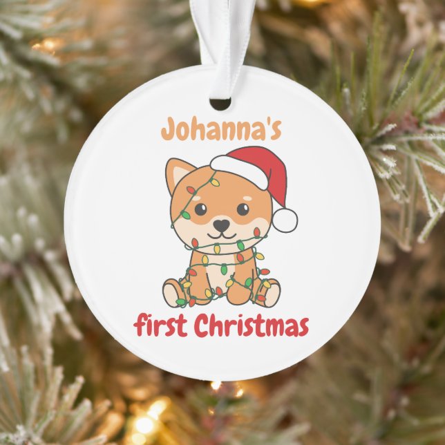 Shiba Inu Christmas Babys first Christmas Ornament (Tree)
