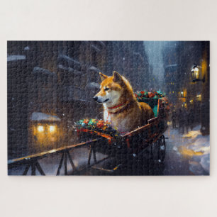 Shiba Inu Christmas Festive Season Jigsaw Puzzle