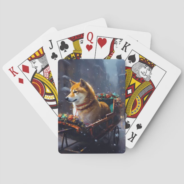 Shiba Inu Christmas Festive Season  Poker Cards (Back)