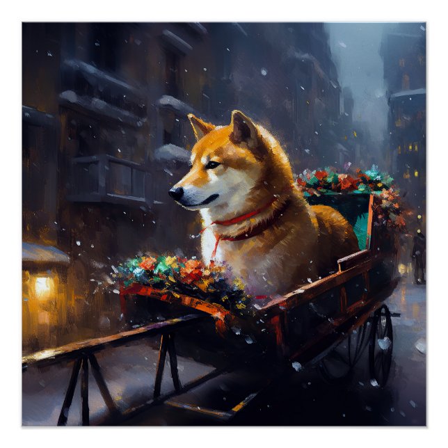 Shiba Inu Christmas Festive Season  Poster (Front)