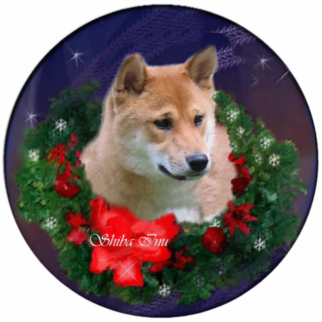 Shiba Inu Christmas Gifts Ornament (Front)